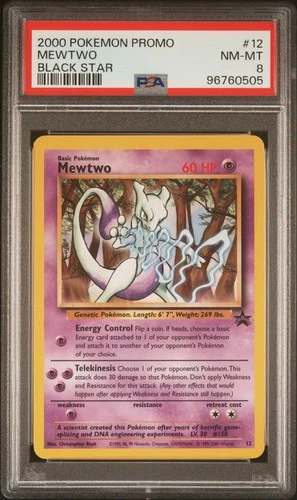 2000 POKEMON PROMO BLACK STAR #12 MEWTWO PSA 8