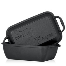 BBQ-Toro Gusseisen Bräter 2in1, Kochtopf mit Deckel | Schmortopf, Gusstopf