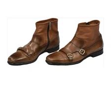 Santoni Fatte a Mano Men's Monk Strap Ankle Boots 8 Fits 9 US MINT $1400