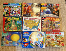 Melissa  Doug Floor Puzzles Lot Of 8, 1 Jigsaw-Dinosaurs,Space,Pirates-Complete