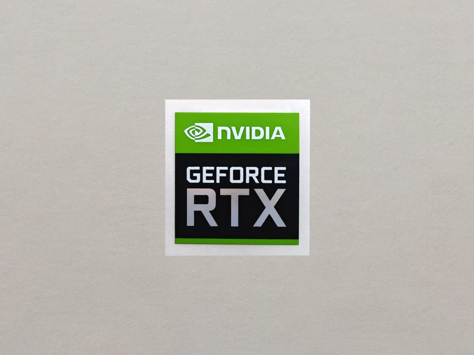 NVIDIA RTX Sticker GeForce Logo Badge Label GPU Thin Decal (18 x 17 x 0.10 mm)