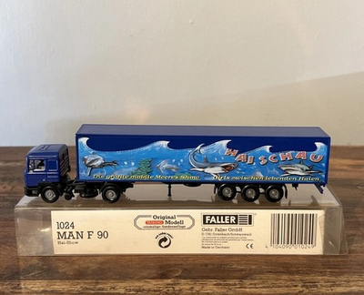 #ad Faller Wiking 1024: Hai Schau Shark Show MAN F 90 Truck amp; Trailer 1:87 HO GBP 14.81