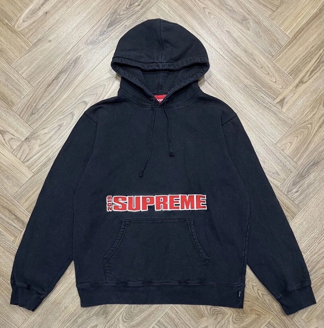 Supreme 2019 Blockbuster Logo Pullover Black Hoodie Men’s L
