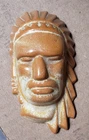 Small Frankoma Pottery Desert Gold Glossy Indian Chief Head Face Native American
