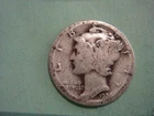 1926 P  Mercury Dime - worn cond album filler , actual coin in photo
