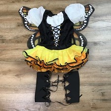 Halloween Costume Butterfly Monarch Size Small 4/6 Years Old Kids Wings Dress
