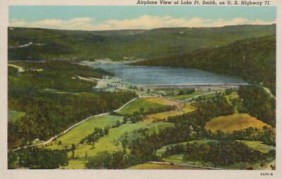 Ft. Smith, Arkansas - Airplane View of Lake - unposted Linen