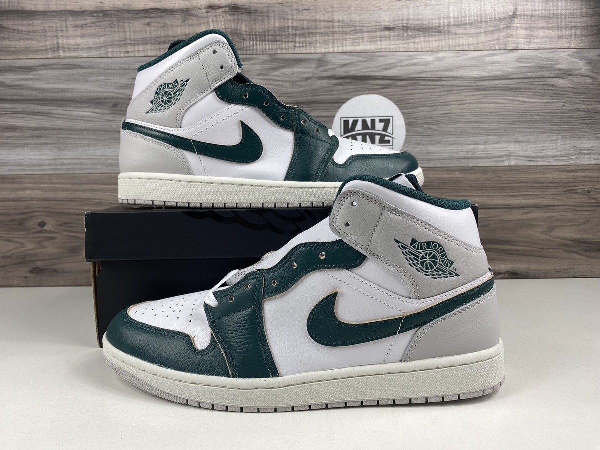 Nike Air Jordan 1 Mid SE White Oxidized Green Grey Men's Nike Air Jordan 1 Mid SE White Oxidized Green Grey Men's