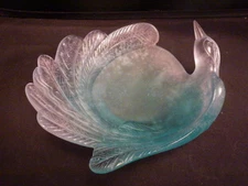 DAUM BIRD OF PARADISE  BOWL DISEAU DE PARADIS COUPELLE VERT ROSE 05124 NIB MINT 