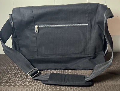 GAP Black Cotton LARGE Messenger Shoulder Bag Padded Laptop Pockets 2006 - Image 1 of 4