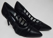 Charles David Vane Sz 9.5 M Women's Leather Stiletto Heel Pointed Toe Pump Black