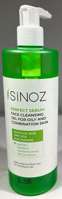 Sinoz Perfect Sebum Face Cleansing Gel for for Oily Skin, 13.52 oz. - EXP: 12/26