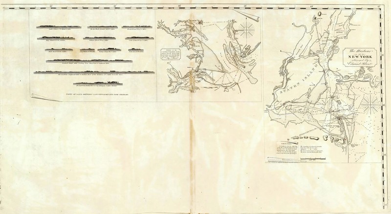 1827 Map New York Harbor Chesapeake Bay Nautical Chart Coastal Survey Print 11x1