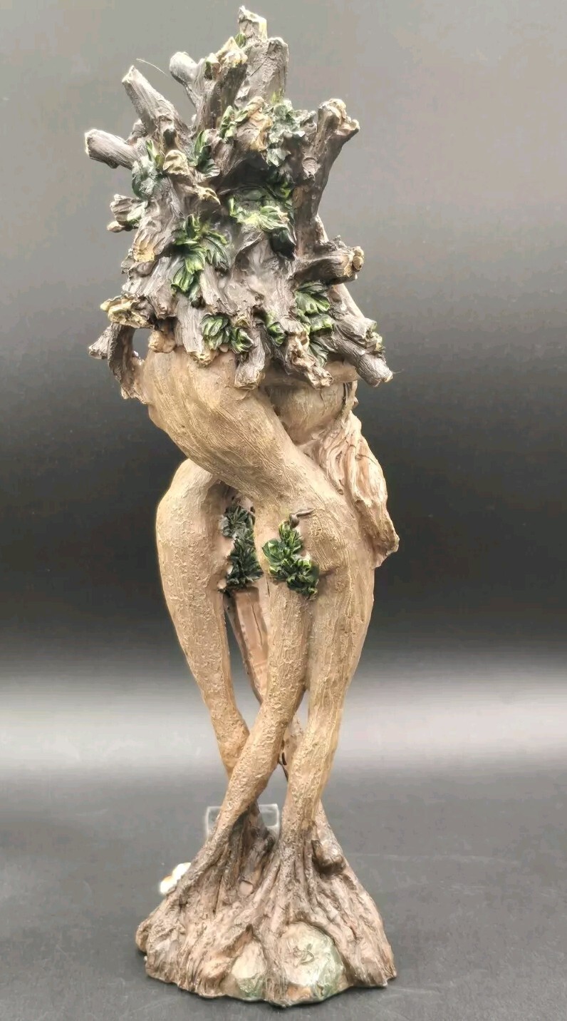Nature Spirit Greenman Tree Woman Gaia Dryad Ent Couple Embracing Figurine EUC  