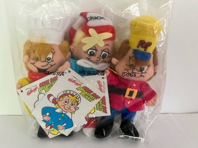 Vintage Snap Crackle Pop Kellog's Bean Bag Breakfast Bunch Toys in Sealed Bag