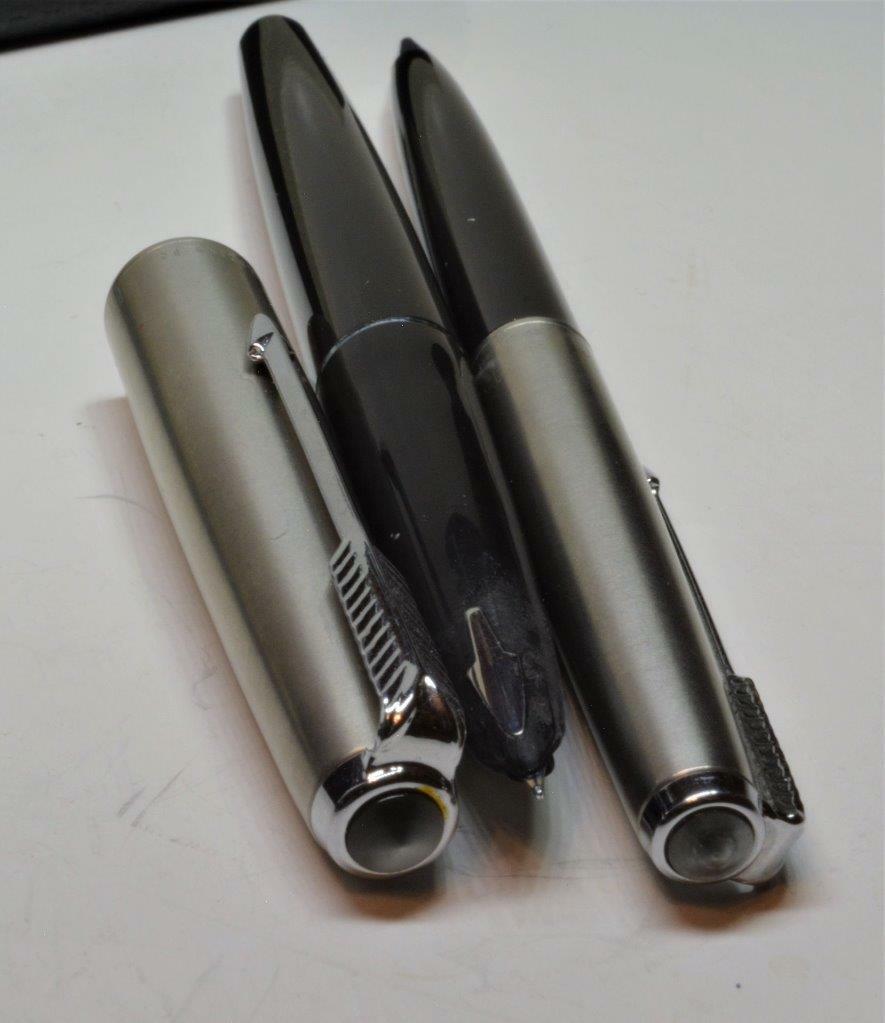 VTG 1956 – 1969 Parker 61 Double Gray Jeweled set fountain pen