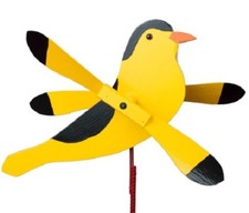 GOLDFINCH WIND SPINNER - Amish Handmade Weather Resistant Gold Bird Whirligig
