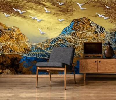Autocollant Mural 3D Paon Doré - Décoratif, Autoadhésif Et Amovible, Neuf