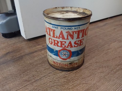 Vintage Atlantic Refining Co Grease 1 Lb Can Motor No 1 Gas Service Station Sign