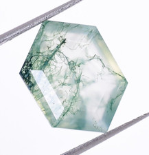Natural Moss Agate Faceted Cut Hexagon Shape 14X10mm Wholesale Gemstone 4.80 Ct.