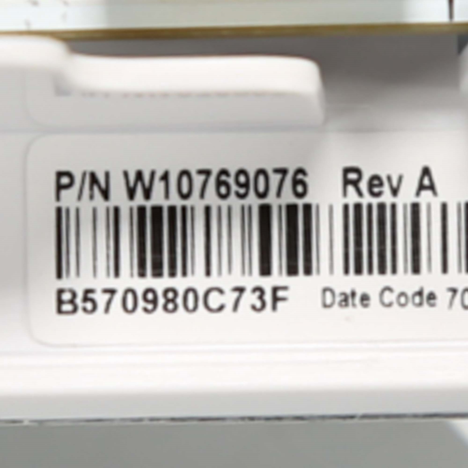 Whirlpool Refrigerator Temperature Control Drawer Assembly (WPW10769076)