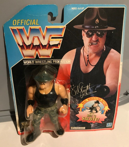 Vintage SEALED 1991 Hasbro Sgt. Slaughter WWF Figu...