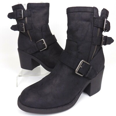 NEW! Fergalicious Prayer Mid Calf Buckle Fashion Women's Boot Size 5.5 Med Black