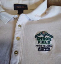 Houston Astros Enron Field Opening Day 2000 Antiqua POLO SHIRT Size XXL