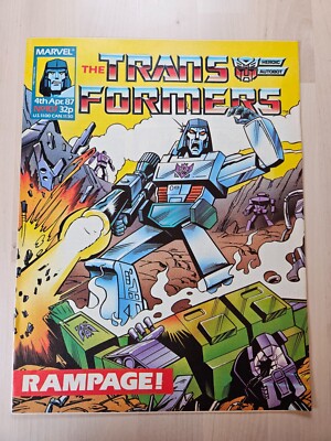 Transformers Issue 107 UK Edition April 1987 Marvel Comics Rampage Sleeved