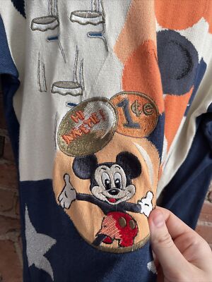 Vintage Iceberg Unisex Sweater, Sz 44, Mickey Mouse Soda Pop