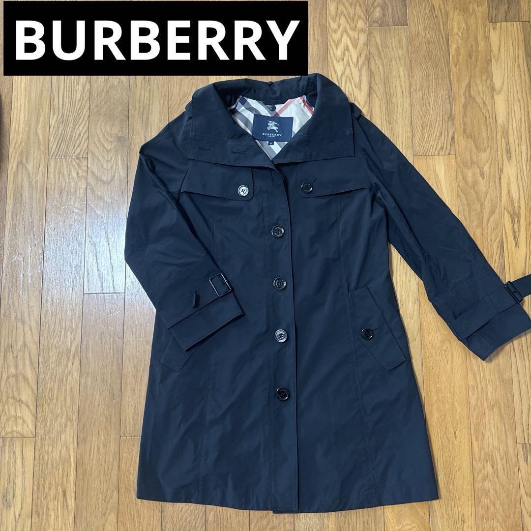 Burberry Black Polyester Trench Coat Size M New Fashion Outerwear
