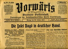 Gazeta VORWÄRTS 1917 Niemiecka gazeta I wojny światowej : Die Insel Dagö in Deutschland Hand