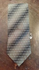 CC HUGHES GREEN BLUE DOT STRIPE EXECUTIVE DESIGNER NECKTIE FREE SHIPPING