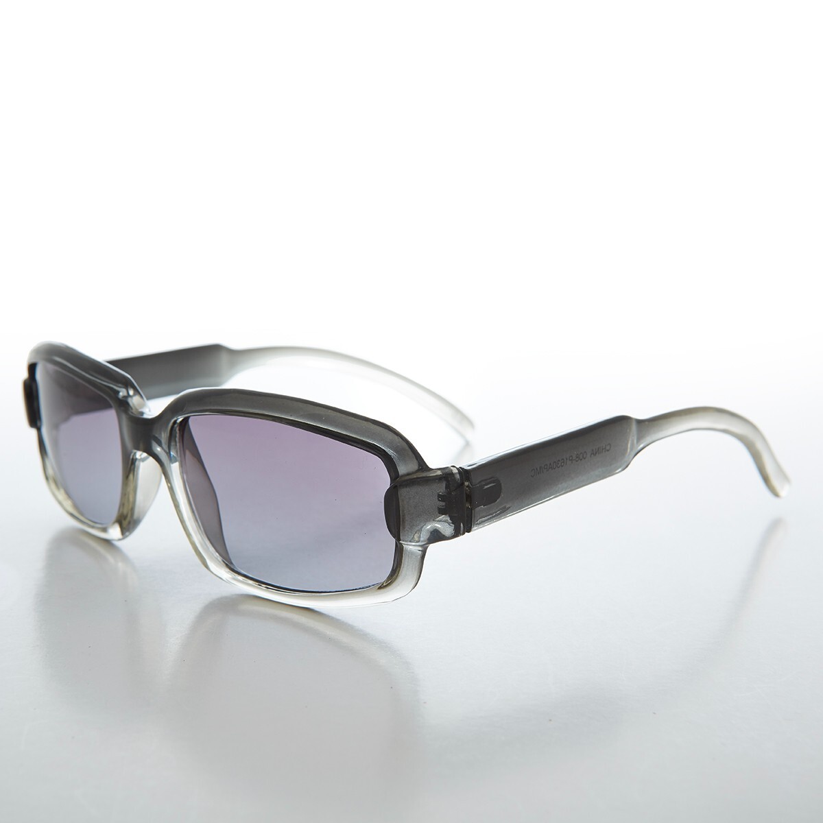 Gray Rectangle Frame Vintage Sunglasses - Talley - image 2