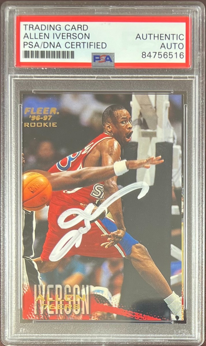 Allen Iverson auto RC 1997 Fleer Ultra #235 Philadelphia 76ers PSA