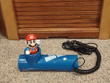 Super Mario Bros. Vintage 1990 Telephone Nintendo Blue Touch Working Condition