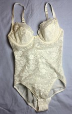 Vintage White Shaper Bodysuit with Lace by Adonna - Size 38C