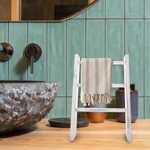 Mini Leitertuchregal Rustikales Badezimmerzubehör Dekorative Für Decken - Foto 9 di 12