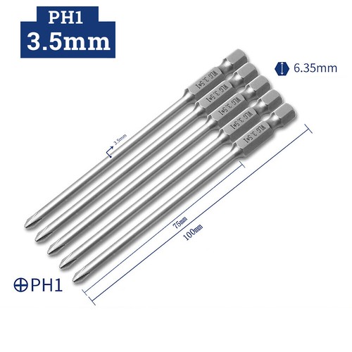 Magnetic Phillips Screwdriver Bits Set PH00 PH0 PH1 PH2 1/4" Hex Shank Drive - Picture 29 of 37