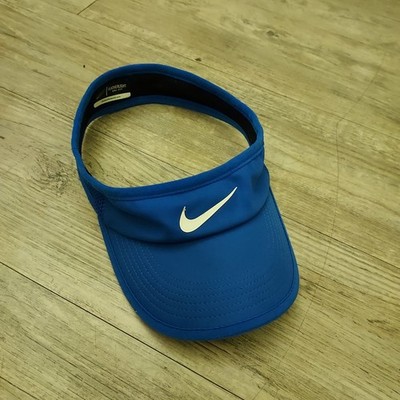Nike Featherweight Visor Hat Womens One Size Stretch Dri Fit Blue Golf  Tennis