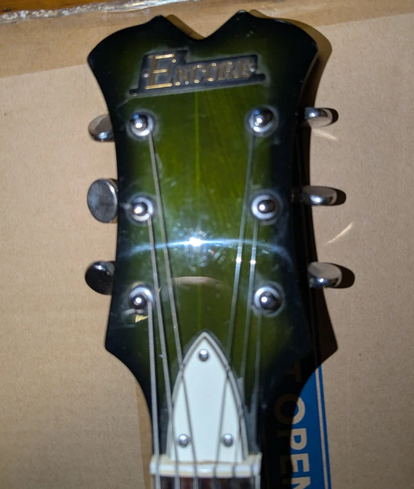 Guitarra Eléctrica Encore Hollowbody Años 60 De Colección - Green Burst - Hecha en Japón Foto 4 de 4