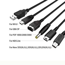 5 In 1 Usb Charging Cable Charger For Nintendo WII U 3DS NDSL XL DSI PSP XN