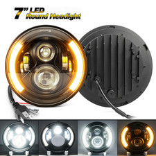 FIT Jeep wrangler JK LJ TJ CJ 7" inch Round LED Headlights DRL Light CHUSYYRAY