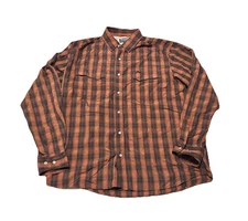Simms Men's Guide Vented Fishing Shirt Long Sleeve Size Large Orange Plaid