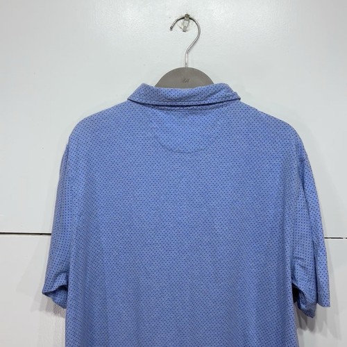 Peter Millar Crown Soft Poloshirt Golf hellblau gepunktet Baumwolle Seide Gr. L - Bild 5 von 8
