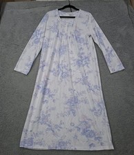 Miss Elaine Nightgown Sm Lavender Floral Lace Trim Maxi Soft Breathable