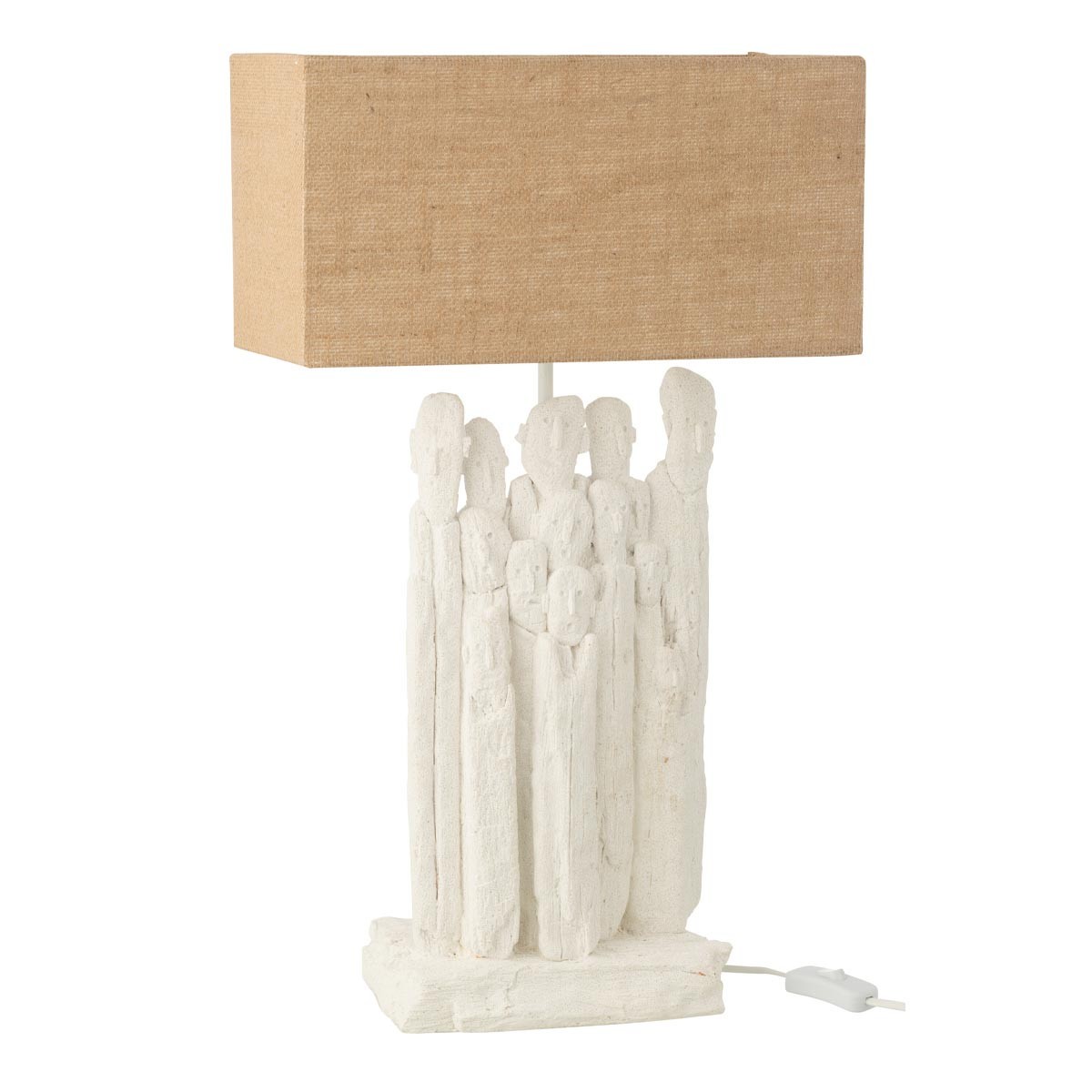 Lampe à poser en résine blanche Figurine 58cm, silhouette artistique pour une ambiance douce