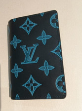 Louis Vuitton Black/Blue Monogram Leather Men's Credit Card Holder / Wallet