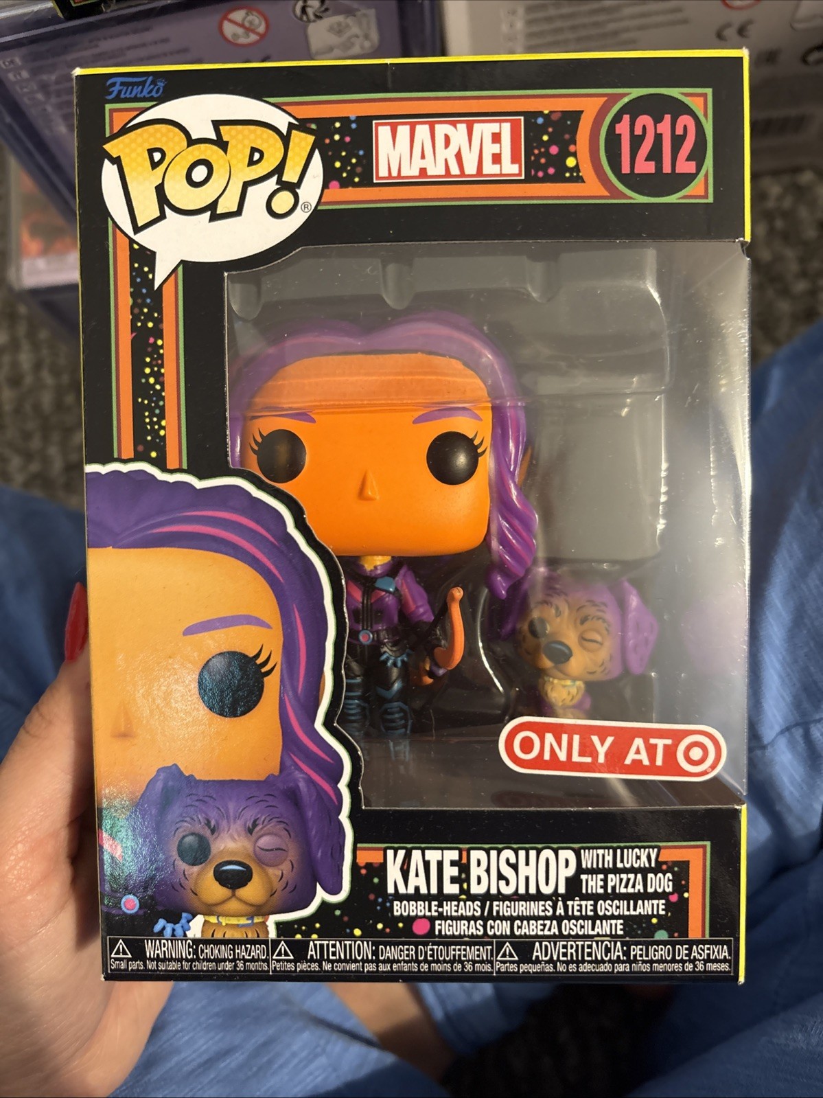 Funko Pop Marvel Kate Bishop with Lucky Black Light Exclusive Target