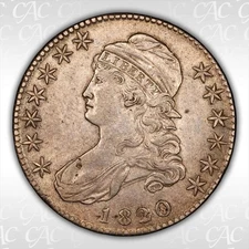 1820/19 Square Base 2 50c CAC MS 53 0